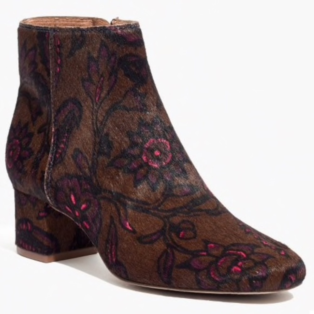 Madewell Margot Boot in Calf Hair Floral